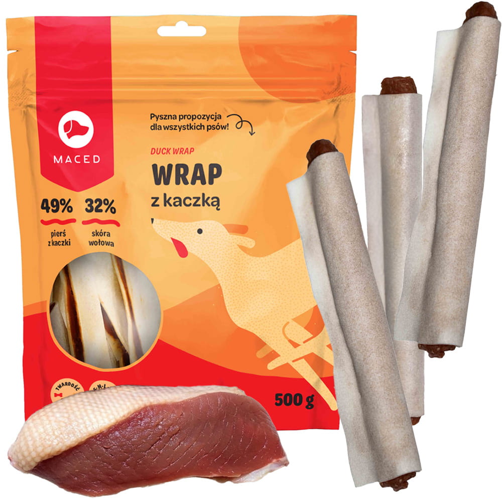 Maced Wrap Przysmak dla Psa Gryzak Chips z Kaczką 500g